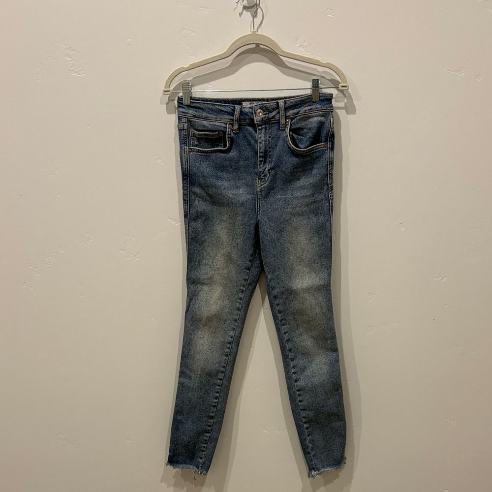 We The Free Distressed Blue Ankle Jeans